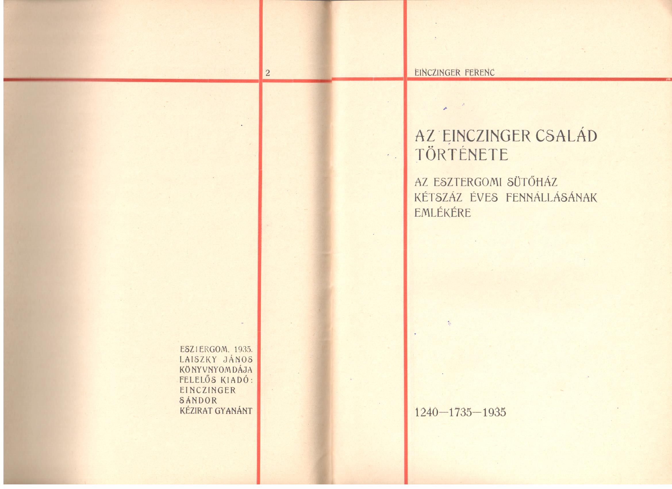 Einczinger család története