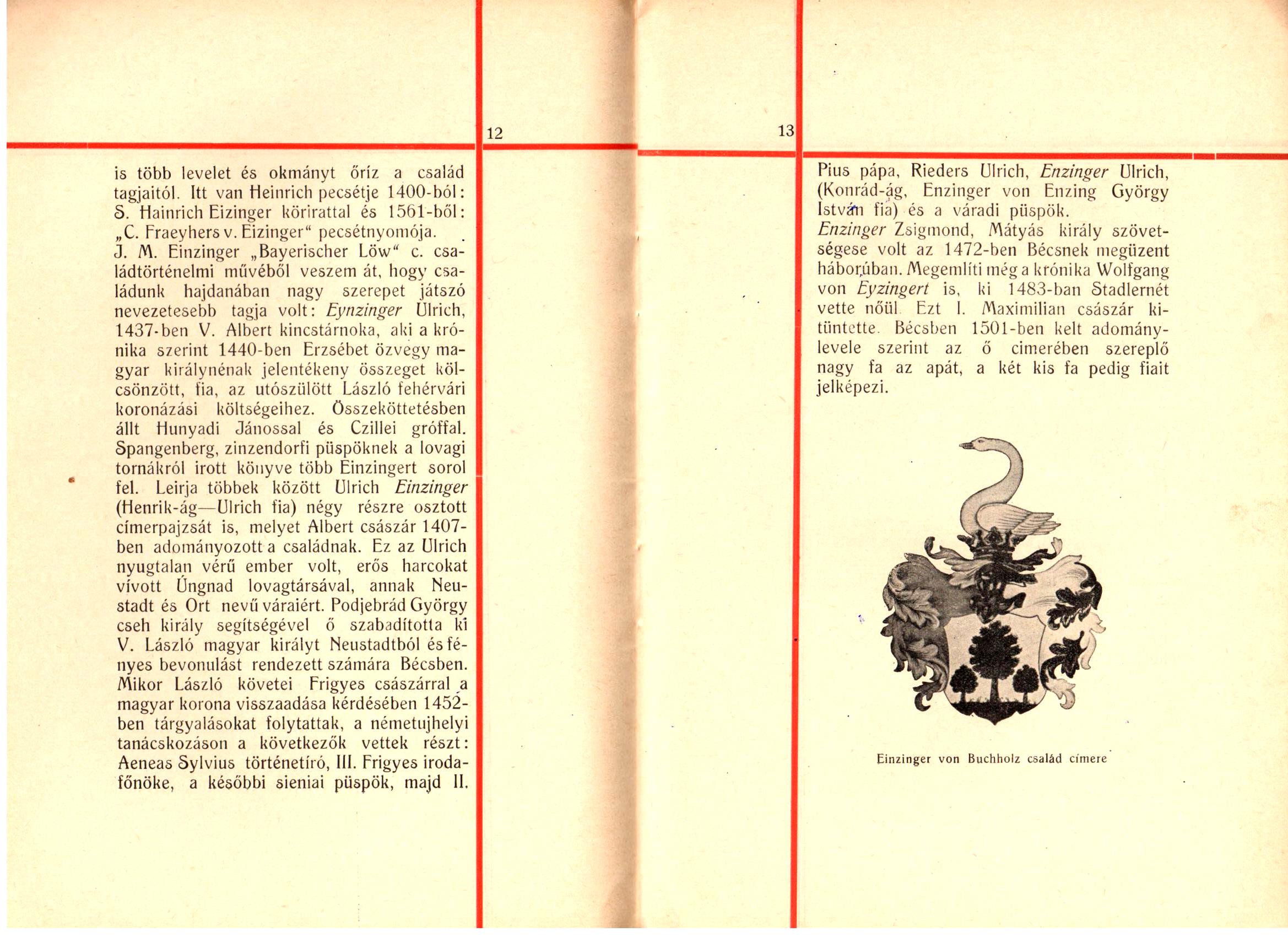 Einczinger család története